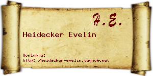 Heidecker Evelin névjegykártya
